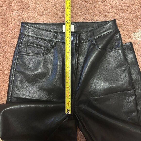Aritzia Wilfred Womens Sz 4 The Melina Pant Vegan Leather Black #81518 HighWaist - Picture 8 of 9